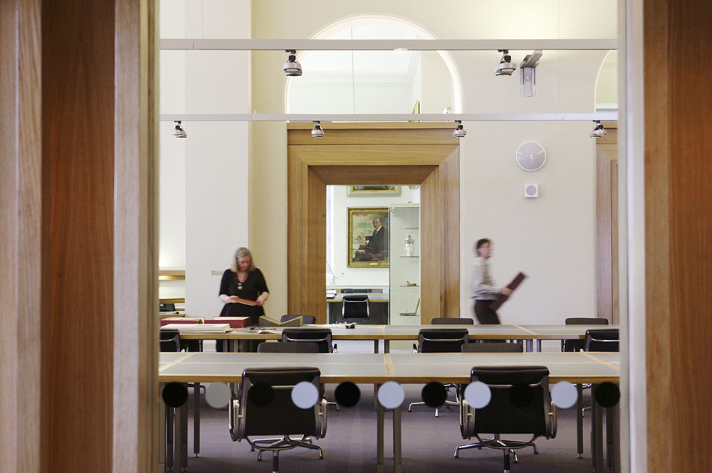 Prints and drawings study room, V&A museum, London.